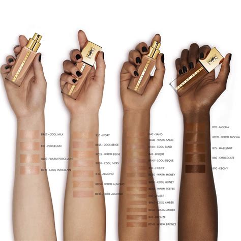 ysl fusion ink vs touche eclat|YSL foundation color chart.